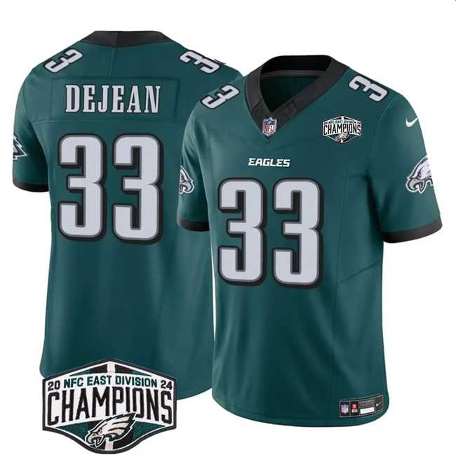 Men%27s Philadelphia Eagles #33 Cooper DeJean Green 2024 New NFC East Champions F.U.S.E. Vapor Untouchable Limited Stitched Jersey